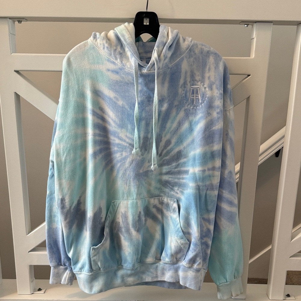 Blue and White Tie-Dye Hoodie
